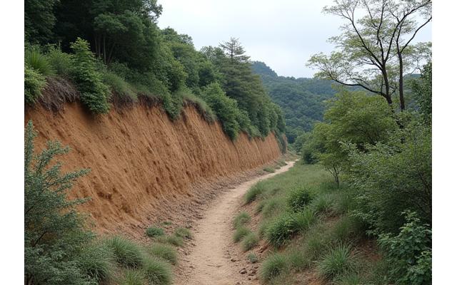 荒廃した公園の傾斜地
